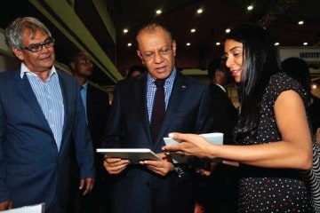 Priya Hein and Prime Minister of Mauritius