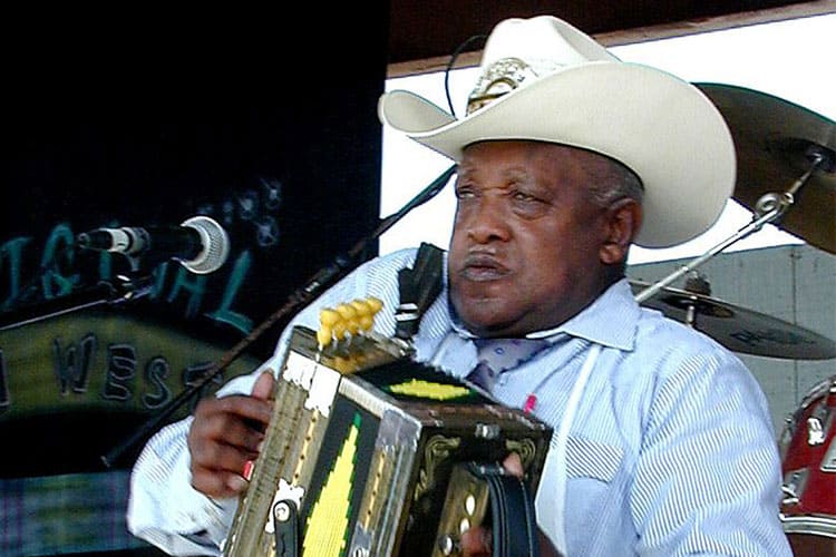 Boozoo Chavis at the 2000 Original Southwest Zydeco Festival, on the main stag