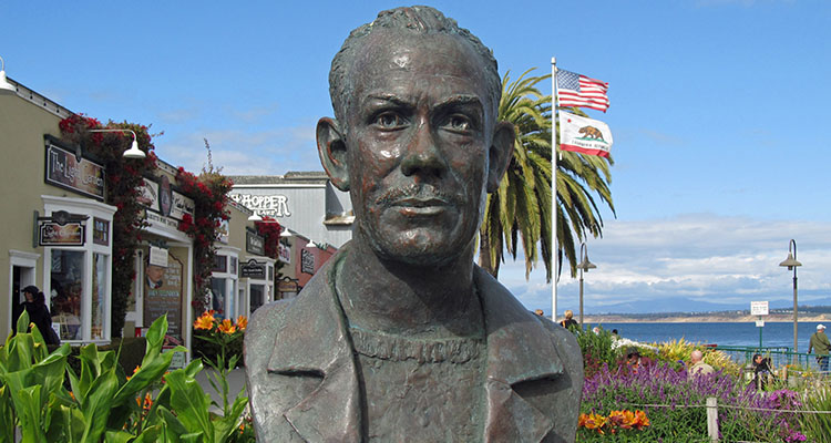 John Steinbeck - International Magazine Kreol Bust of american author John Steinbeck located in Monterey, California. Many of Steinbeck's novels take place in and around the Monterey area.