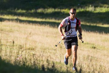 Ultra trail marathon, runners on forest trail. Sport, running outdoor