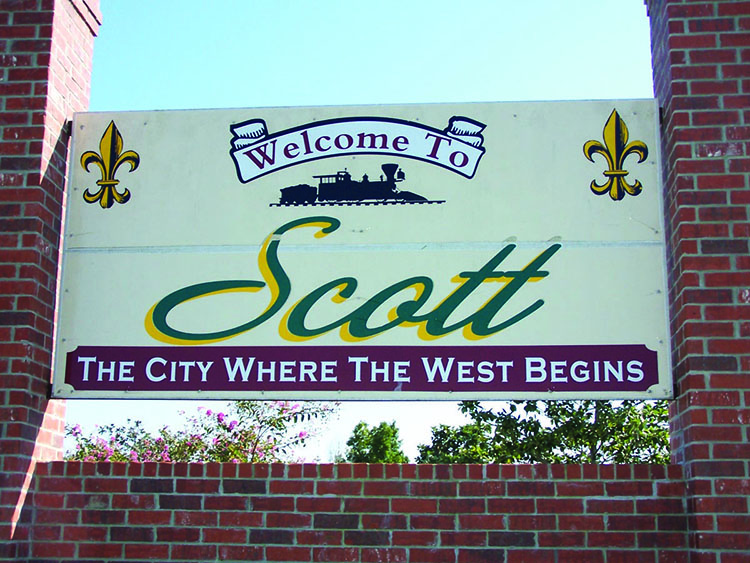 Scott-sign1 - International Magazine Kreol The welcoming sign and gateway to City of Scott, Louisiana.