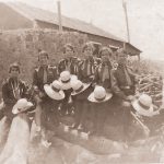 Girl guides outside Fort Young