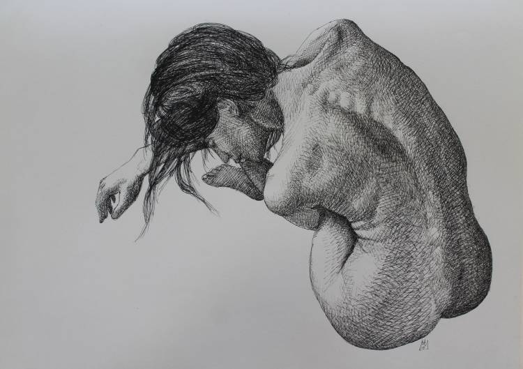 ReflectionsDrawing2017InkOnPaper - International Magazine Kreol The Embrace 2017 oil on linen 76 x 101cm
