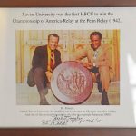 DSC_7883 - International Magazine Kreol Dr. Francis with Herb Douglas, an American athlete who won the bronze medal in the long jump at the 1948 Summer Olympics in London, presenting the Penn Relays Plaque 1996.