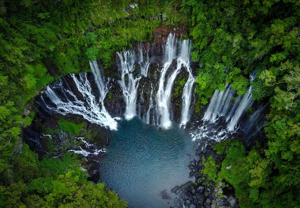 DroneShotOfTheLangevinWaterfallInReunionIsland - International Magazine Kreol Réunion Creole