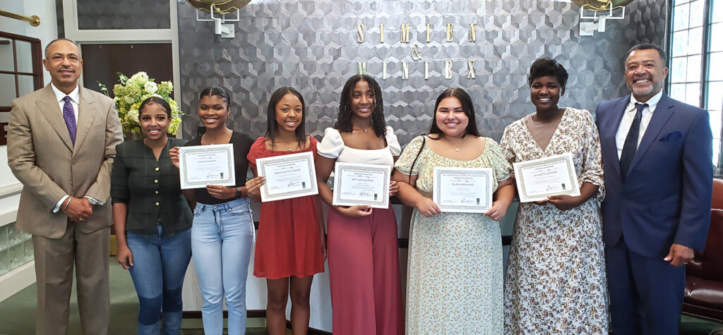 Scholarship Recipients with their Diplomas - International Magazine Kreol Clyde Simien and Rickey Miniex