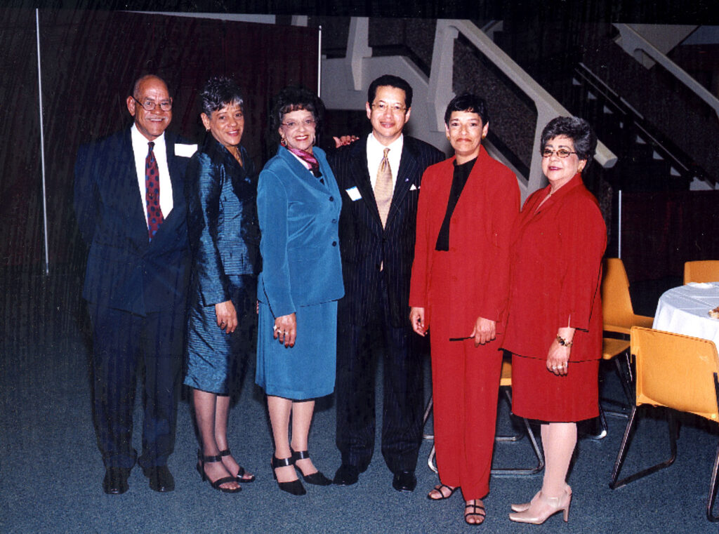 Judge_Thibo074 - International Magazine Kreol Thibodeaux with sisters and a brother at swearing in as chief judge, April 2024