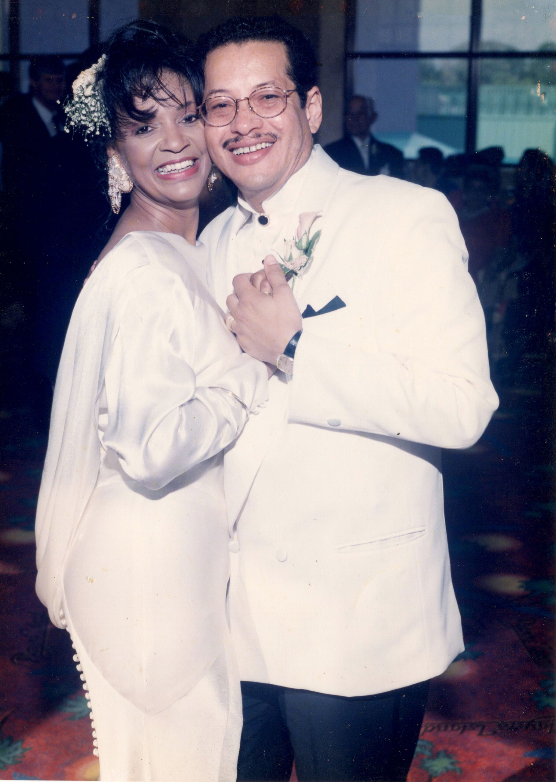at the wedding - International Magazine Kreol Thibodeax with wife Phyllis at their wedding, June 1996