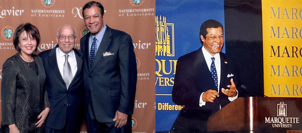 Left: Xavier University HomeComing with Dr Norman Francis (2009). Right: Rhaoul Guillaume at Marquette. - International Magazine Kreol Left: Xavier University HomeComing with Dr Norman Francis (2009). Right: Rhaoul Guillaume at Marquette.