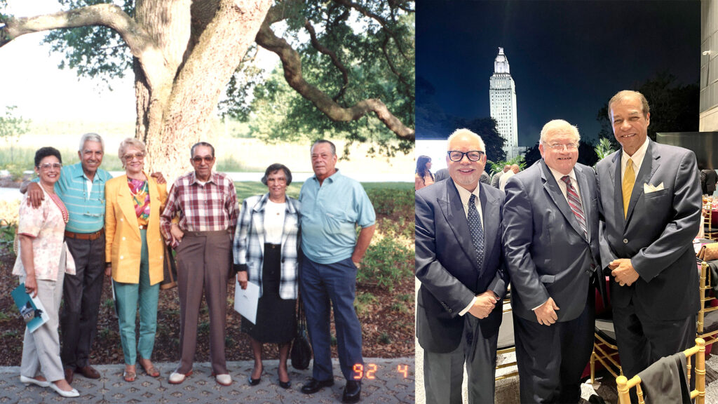 Left: Aunt Carol & Uncle Roland Guillaume, parents, Virginia & Marvin Darensbourg Sr. Right: Wedding Groomsmen: with Louis Castenell Sr., (left) and Winston DeCuir Sr. (center), April 2025. - International Magazine Kreol Left: Aunt Carol & Uncle Roland Guillaume, parents, Virginia & Marvin Darensbourg Sr. Right: Wedding Groomsmen: with Louis Castenell Sr., (left) and Winston DeCuir Sr. (center), April 2025.
