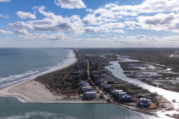Pawleys Island beach beachfront homes South Carolina aerial drone view